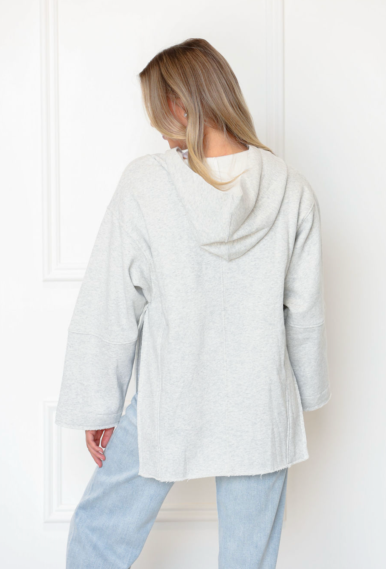 Side Slits Cozy Terry Pullover