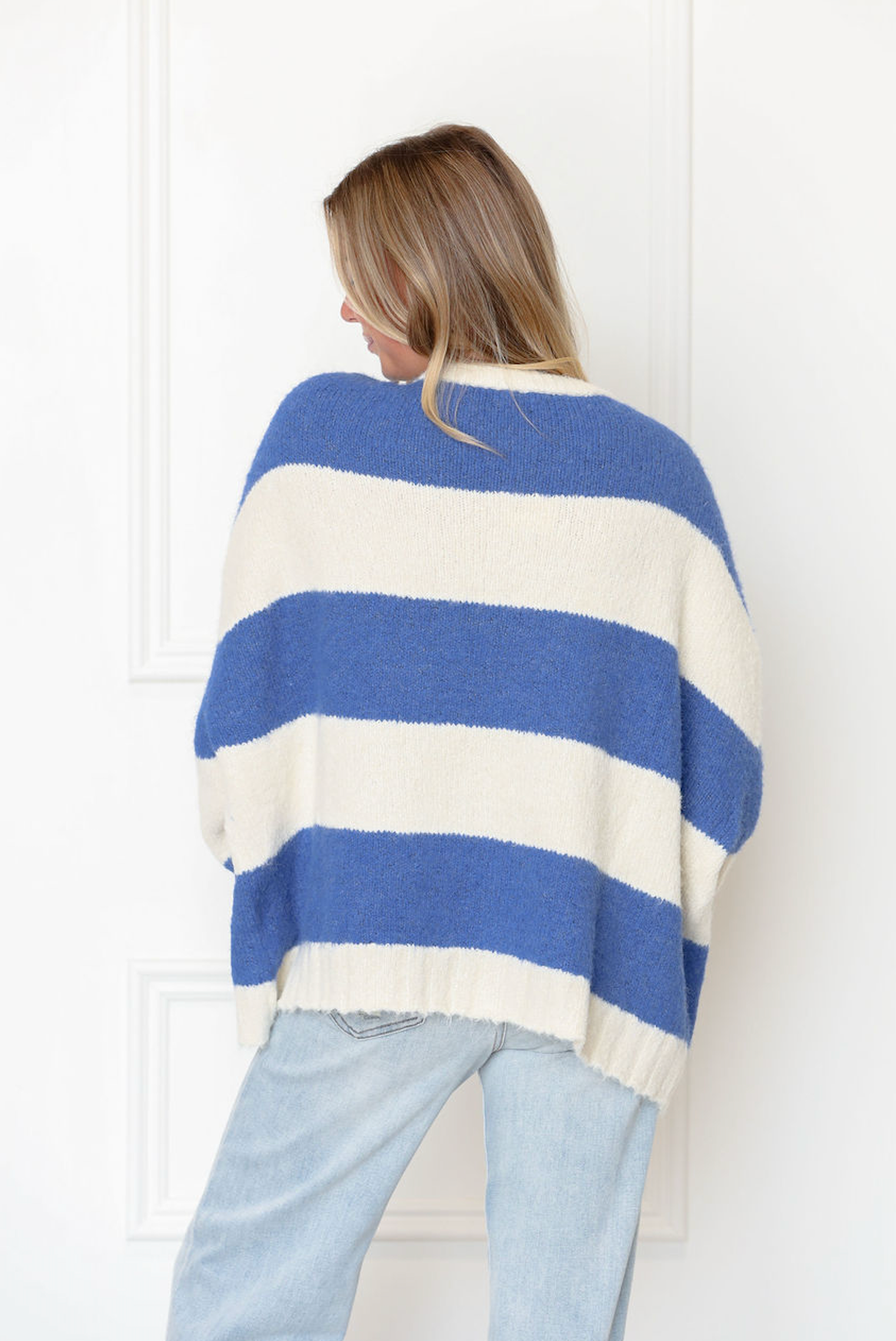 Thick Stripe Sweater Blue/Ivory