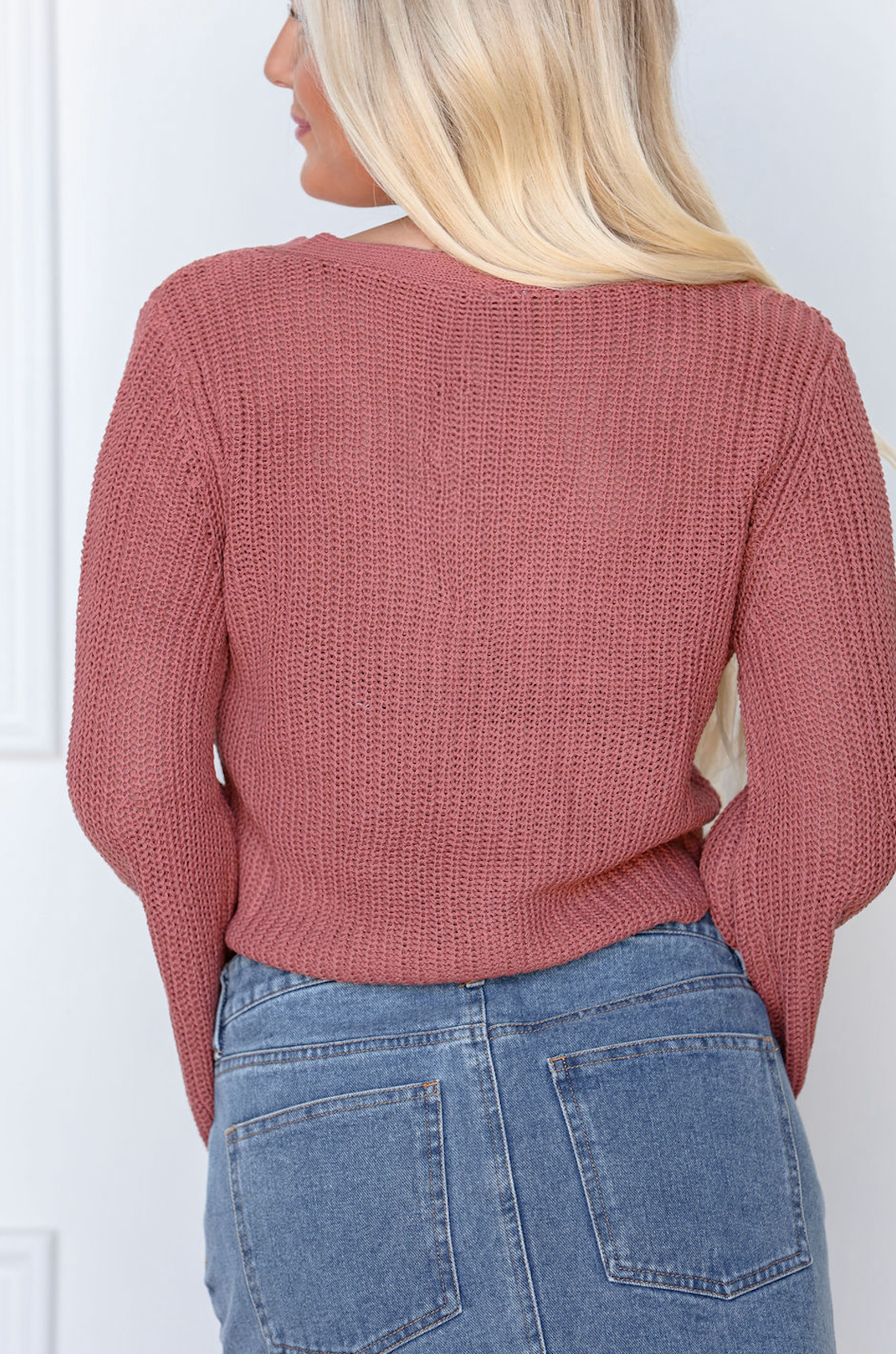 Bell Sleeve Cardigan Rose