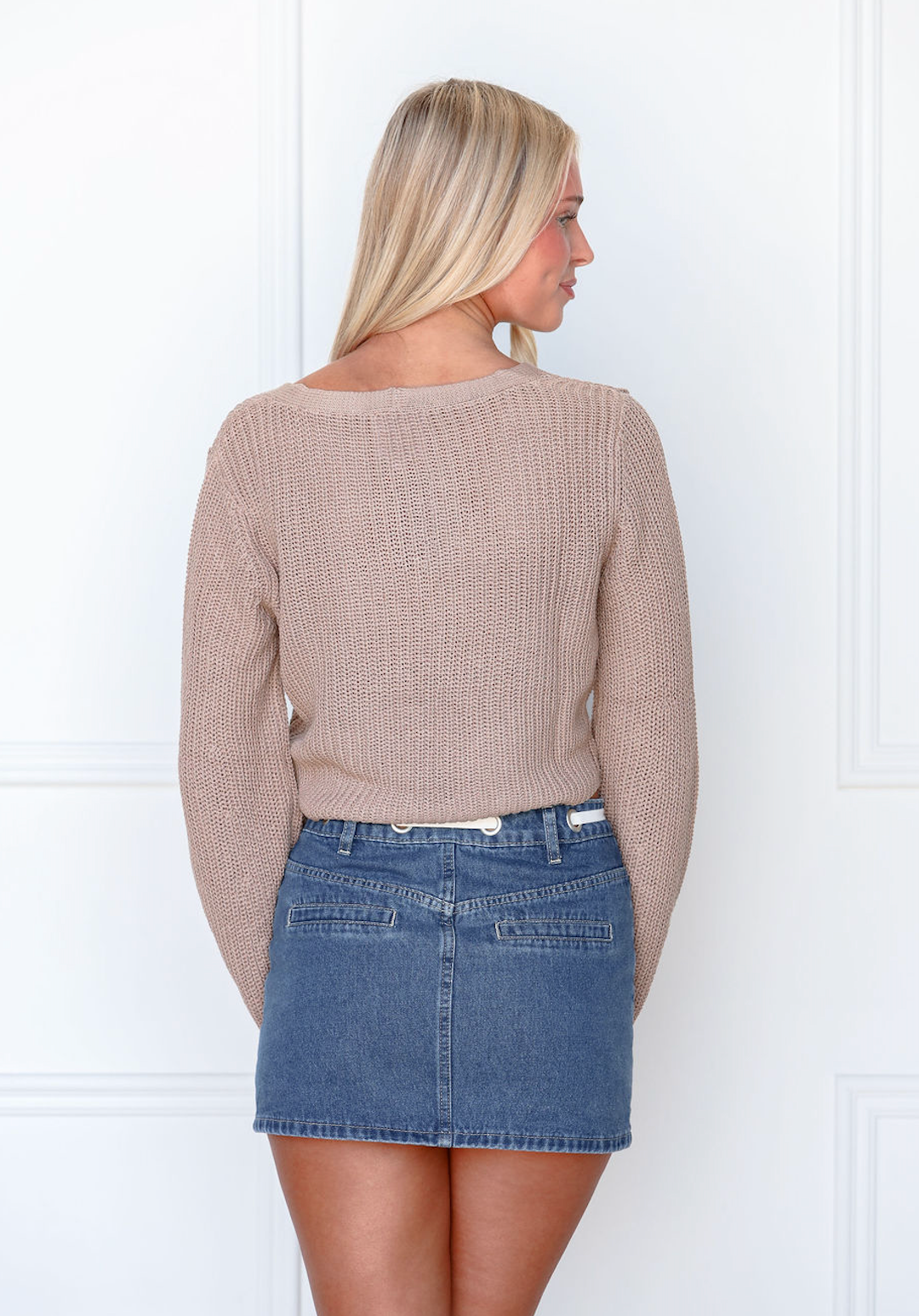 Bell Sleeve Cardigan Tan