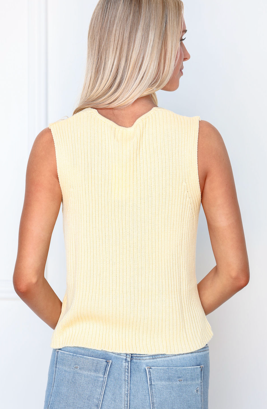 Button Down Knit Vest Butter