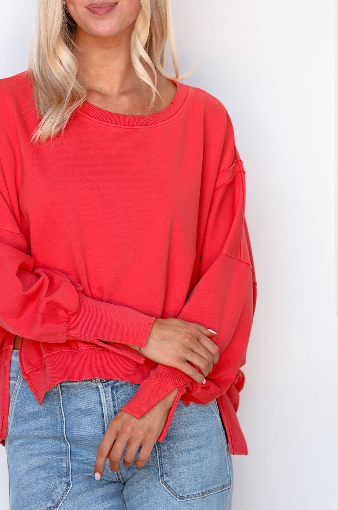 Everyday Hi-Lo Pullover Cherry