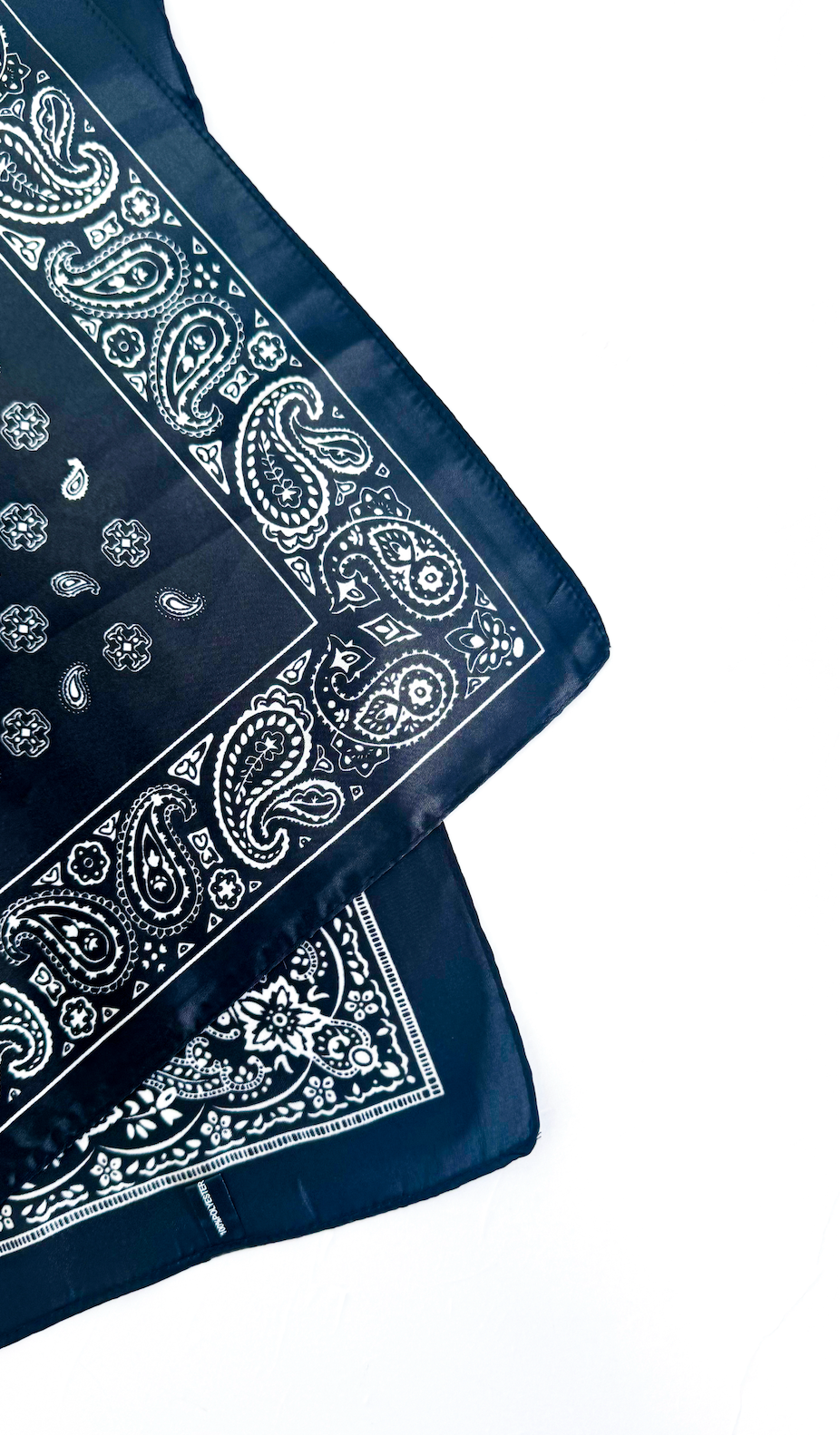 Black Paisley Satin Scarf