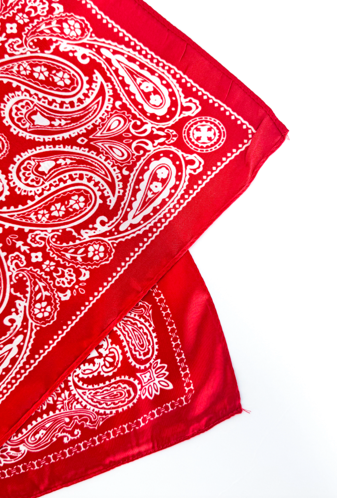 Red Paisley Satin Scarf