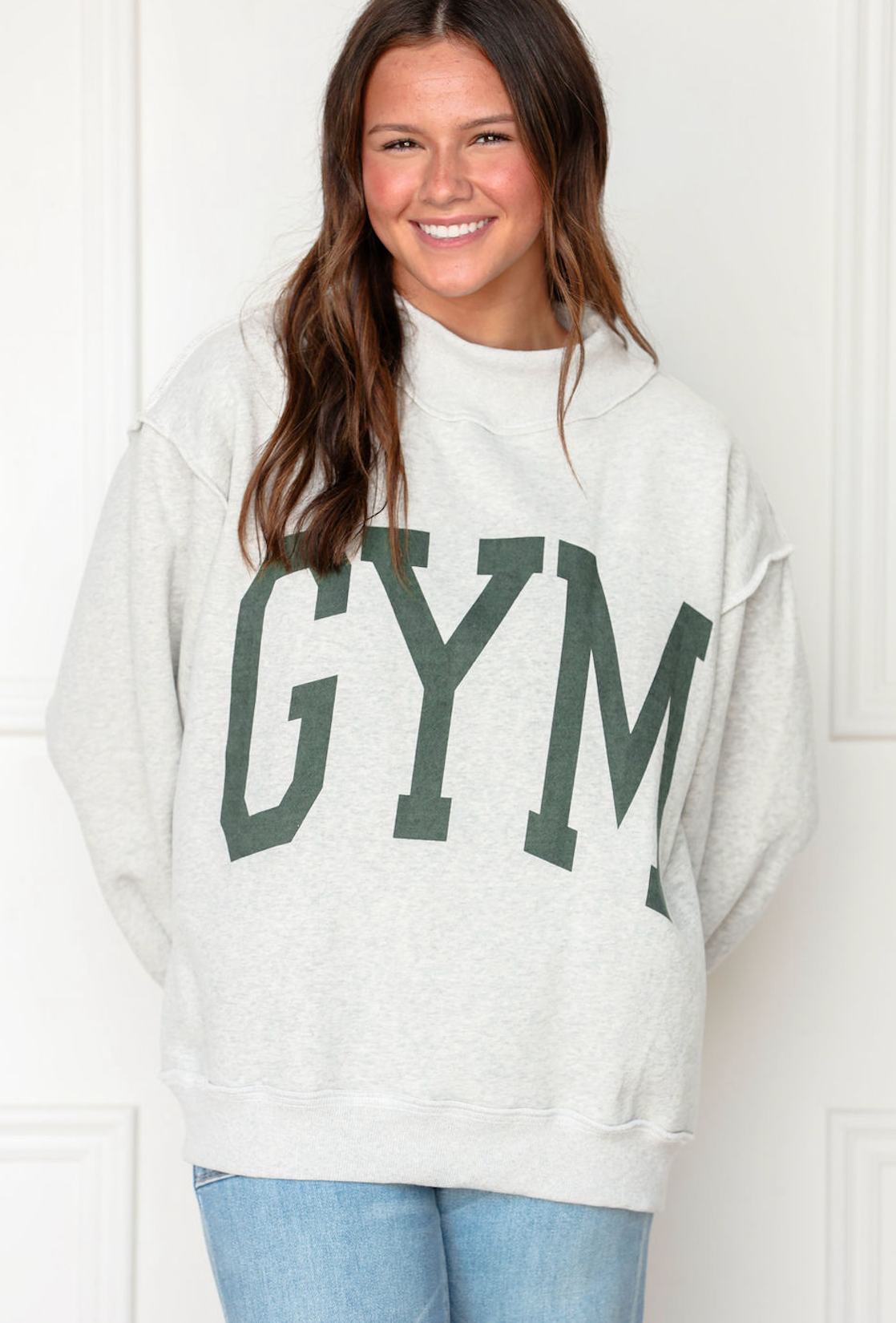 Reversible Gym/Bed Mock Neck Sweatshirt