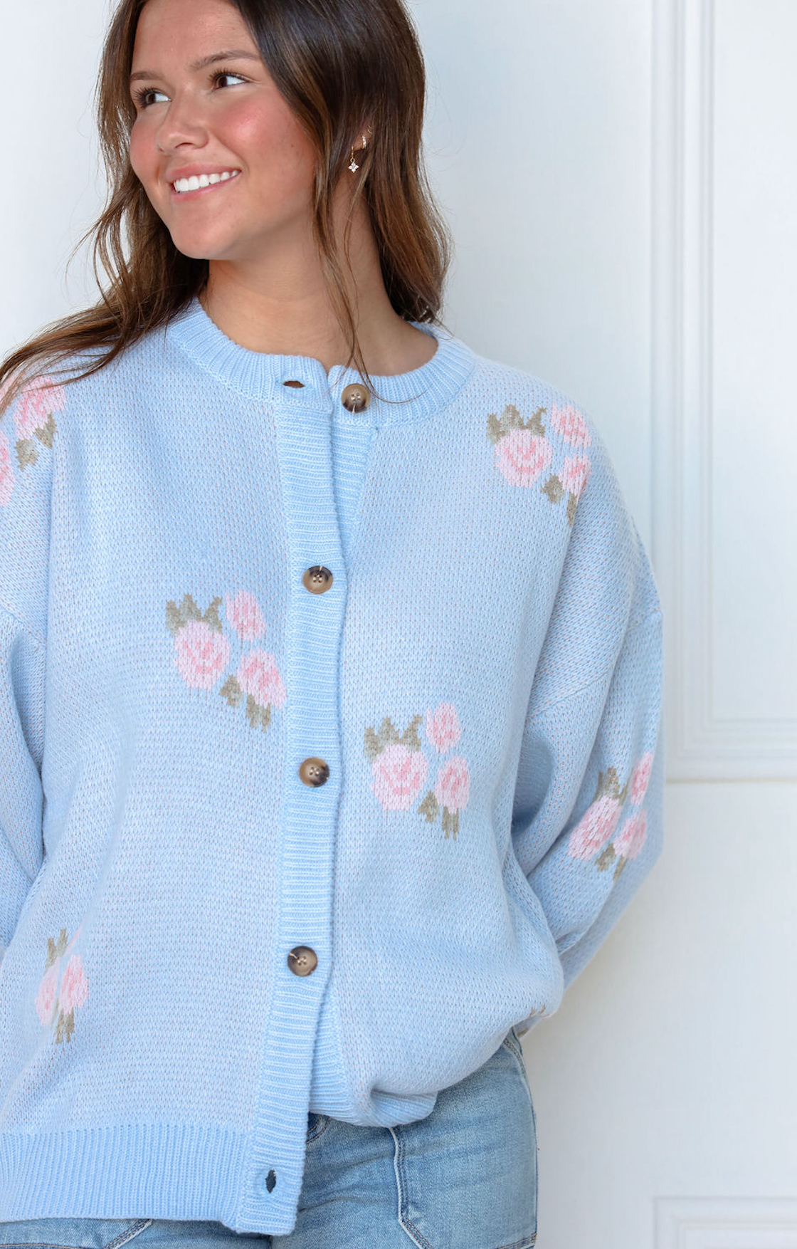 Light Blue Rose Cardigan