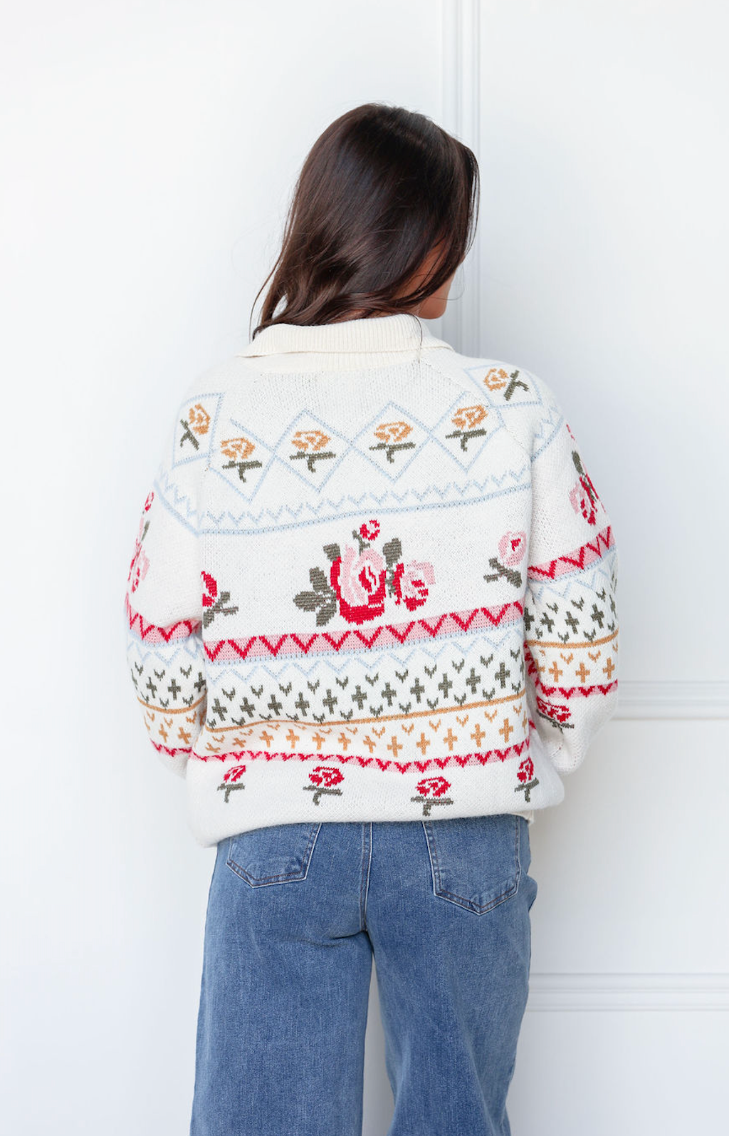 Vintage Flower Collar Cardigan