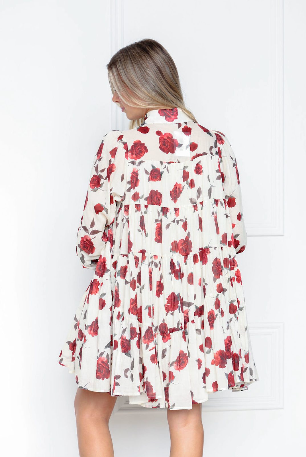 Riley Red Floral Babydoll Dress