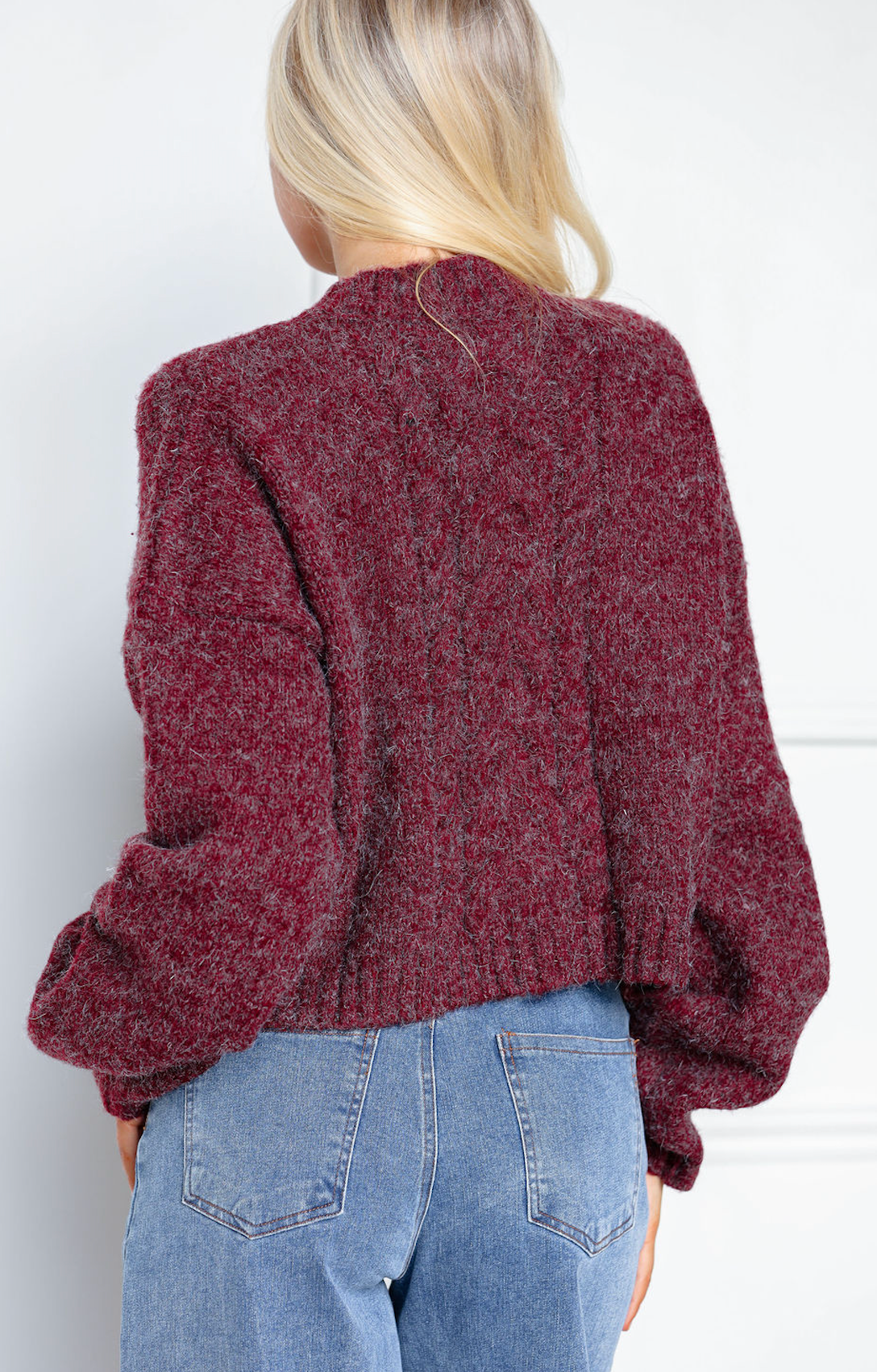 Sienna Cableknit Cardigan Berry