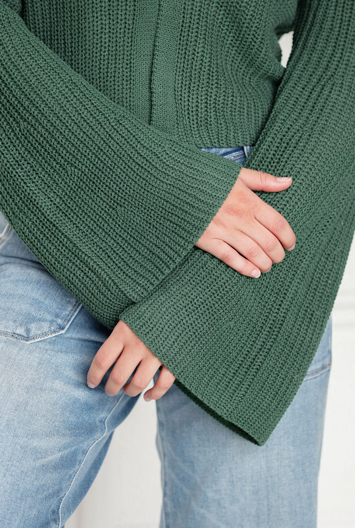Bell Sleeve Cardigan Green