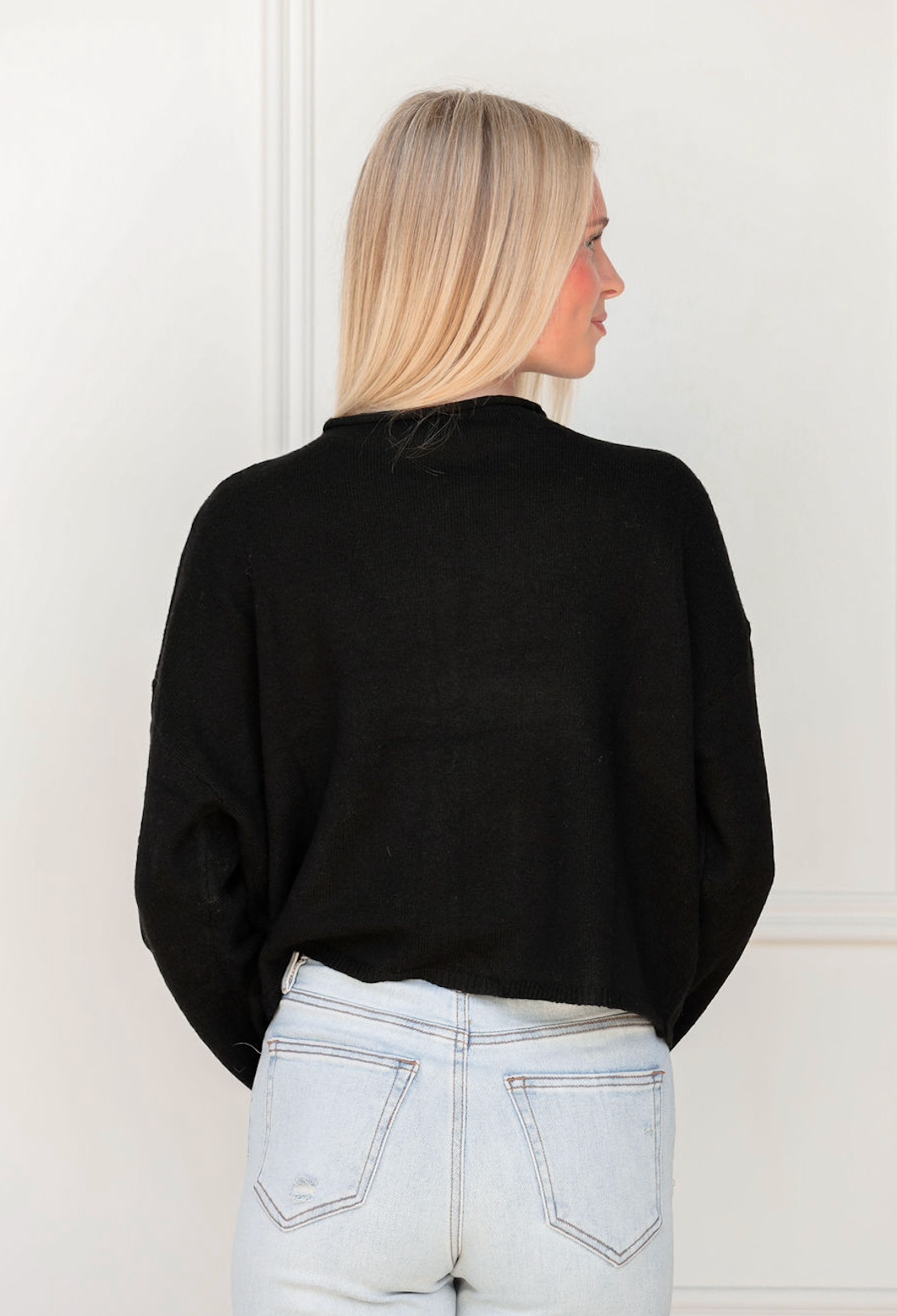 Lace Ruffle Edge Cardigan Black
