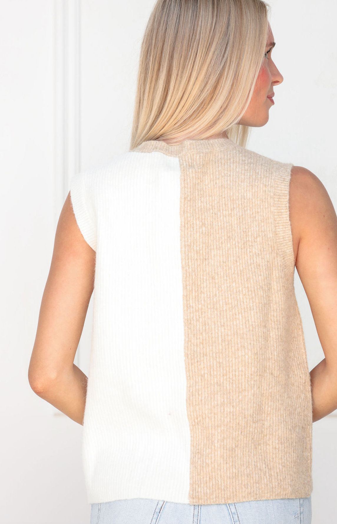Color Block Sweater Vest