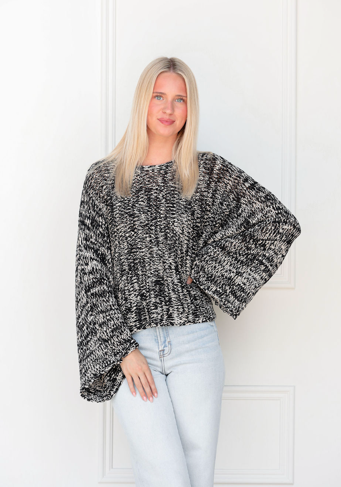 Black Mixed Yarn Sweater
