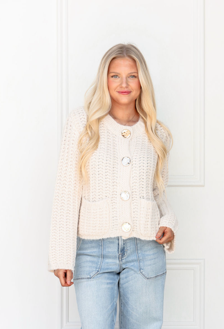 Chunky Sweater Jacket Cream