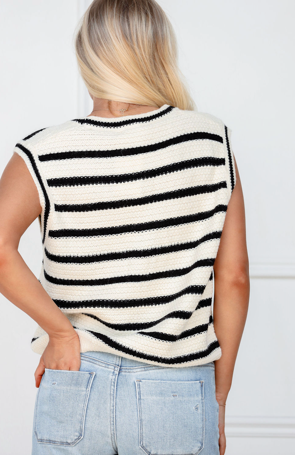 Black Stripe Sweater Vest