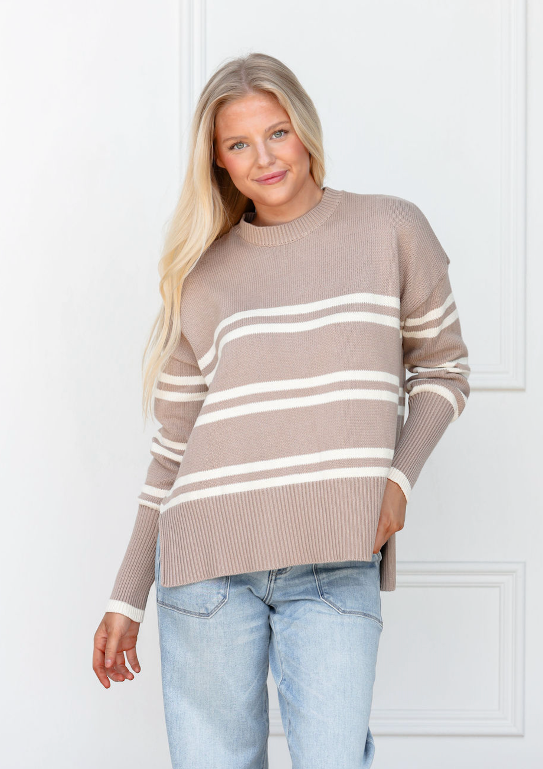 Double Stripes Sweater Taupe