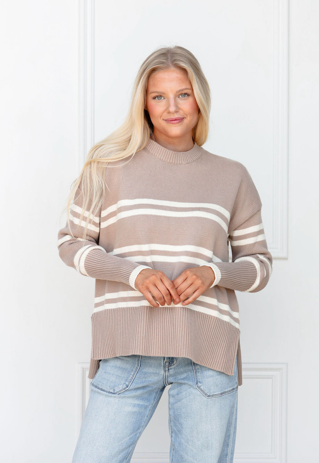 Double Stripes Sweater Taupe