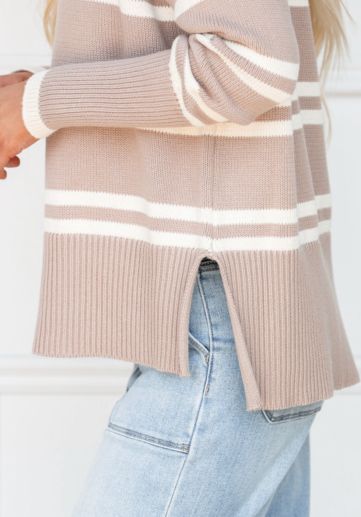Double Stripes Sweater Taupe