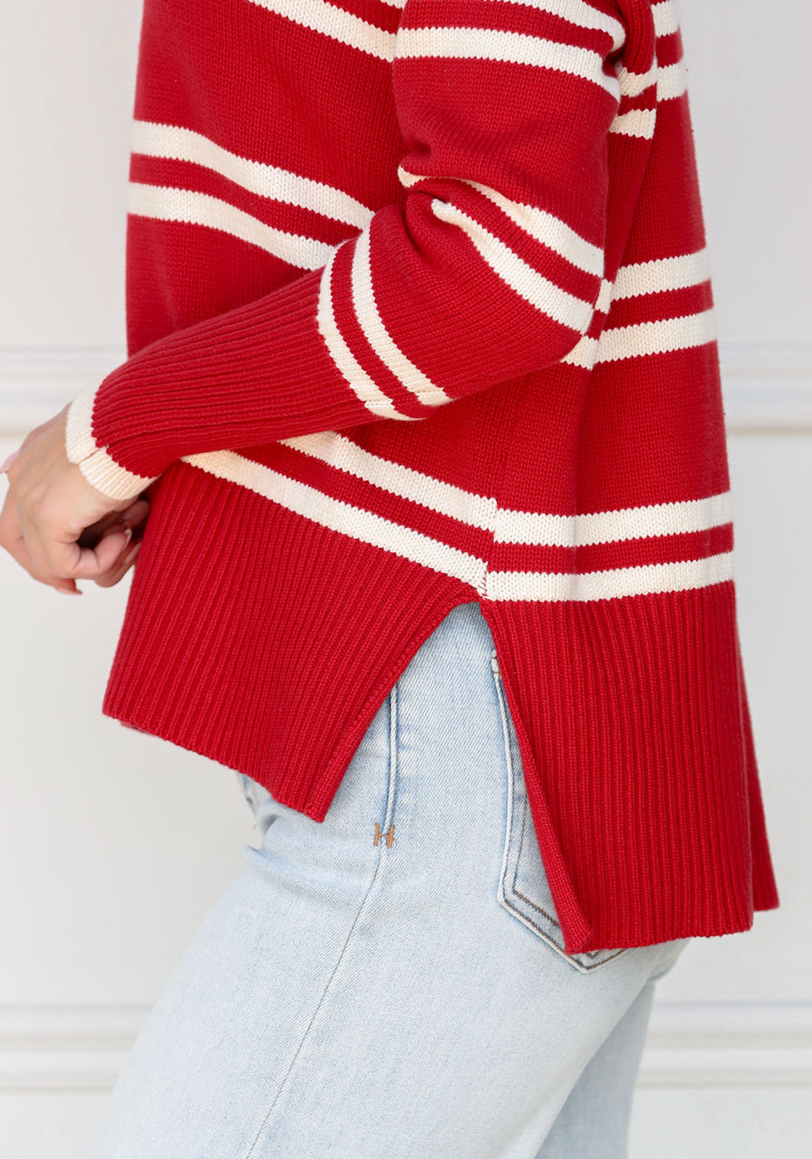 Double Stripes Sweater Red