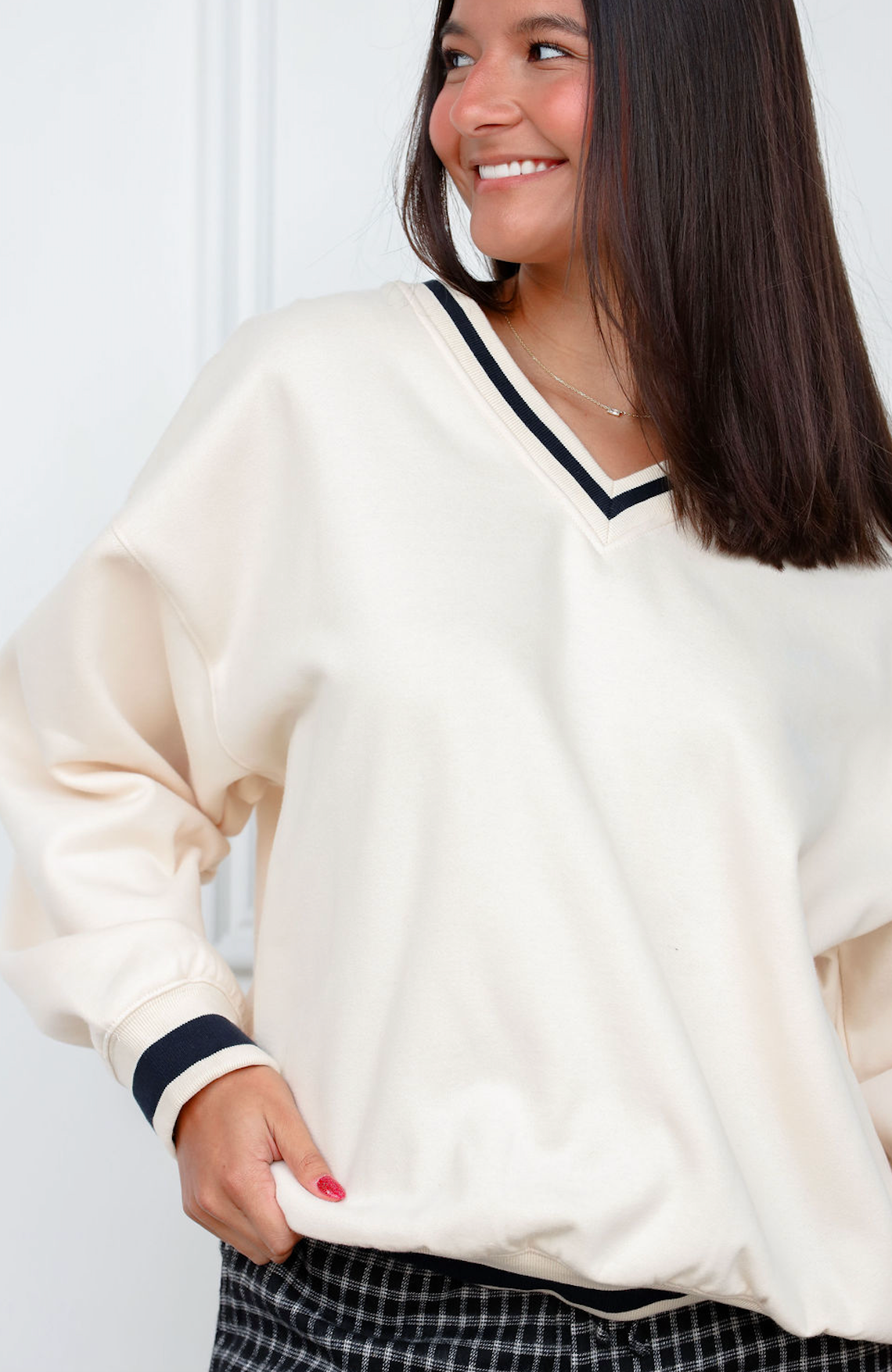Stripe Hype Oversized Pullover