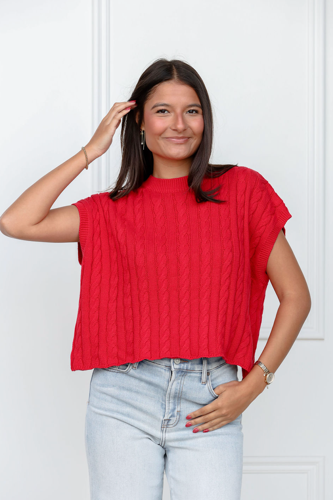 Eliana Sweater Top Red