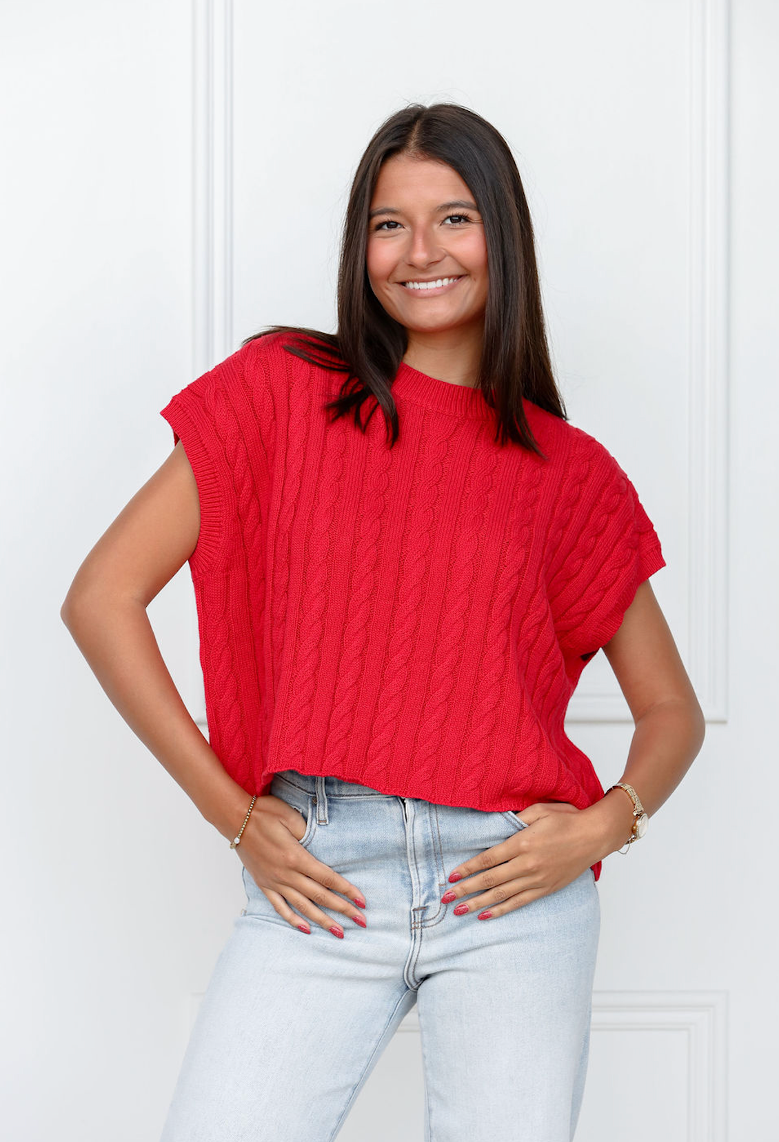 Eliana Sweater Top Red