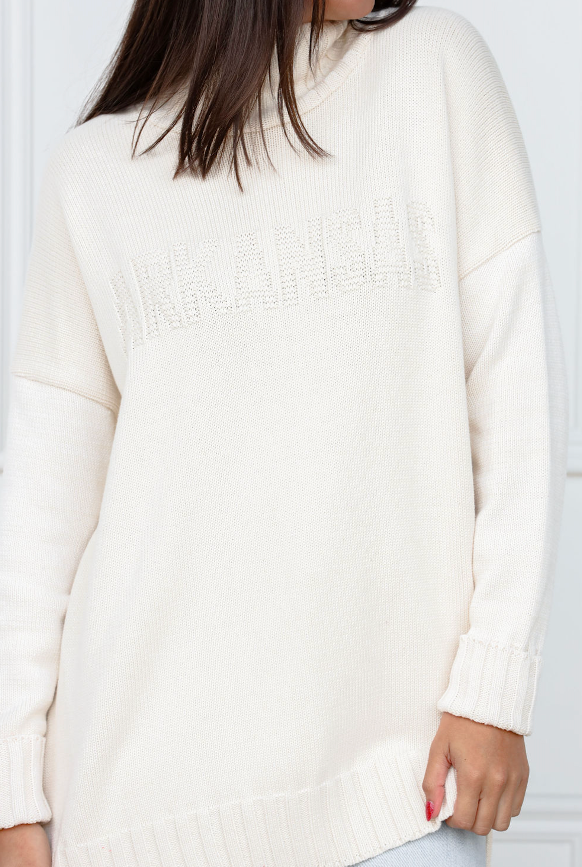 Arkansas Embossed Turtleneck Sweater