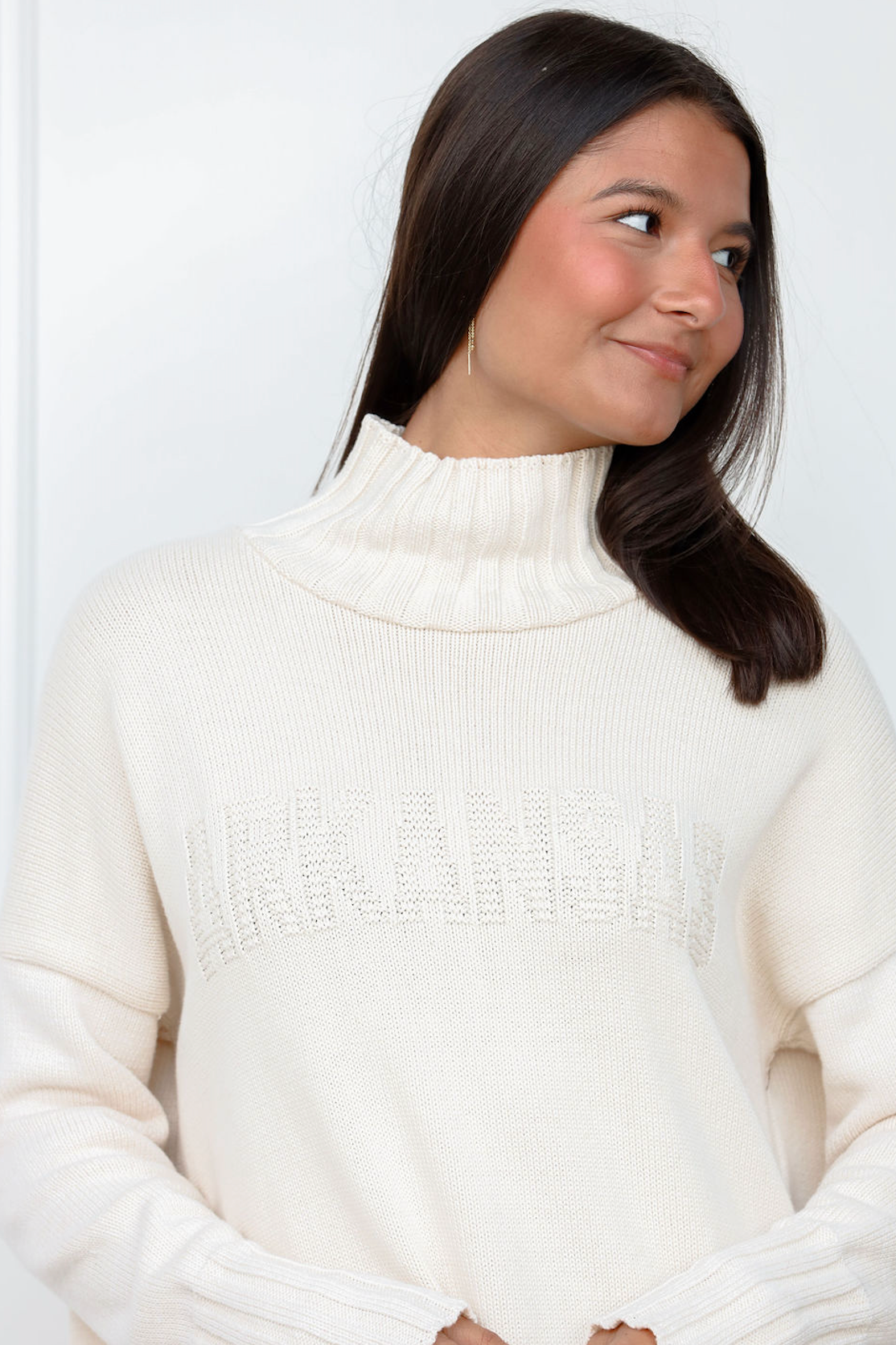Arkansas Embossed Turtleneck Sweater