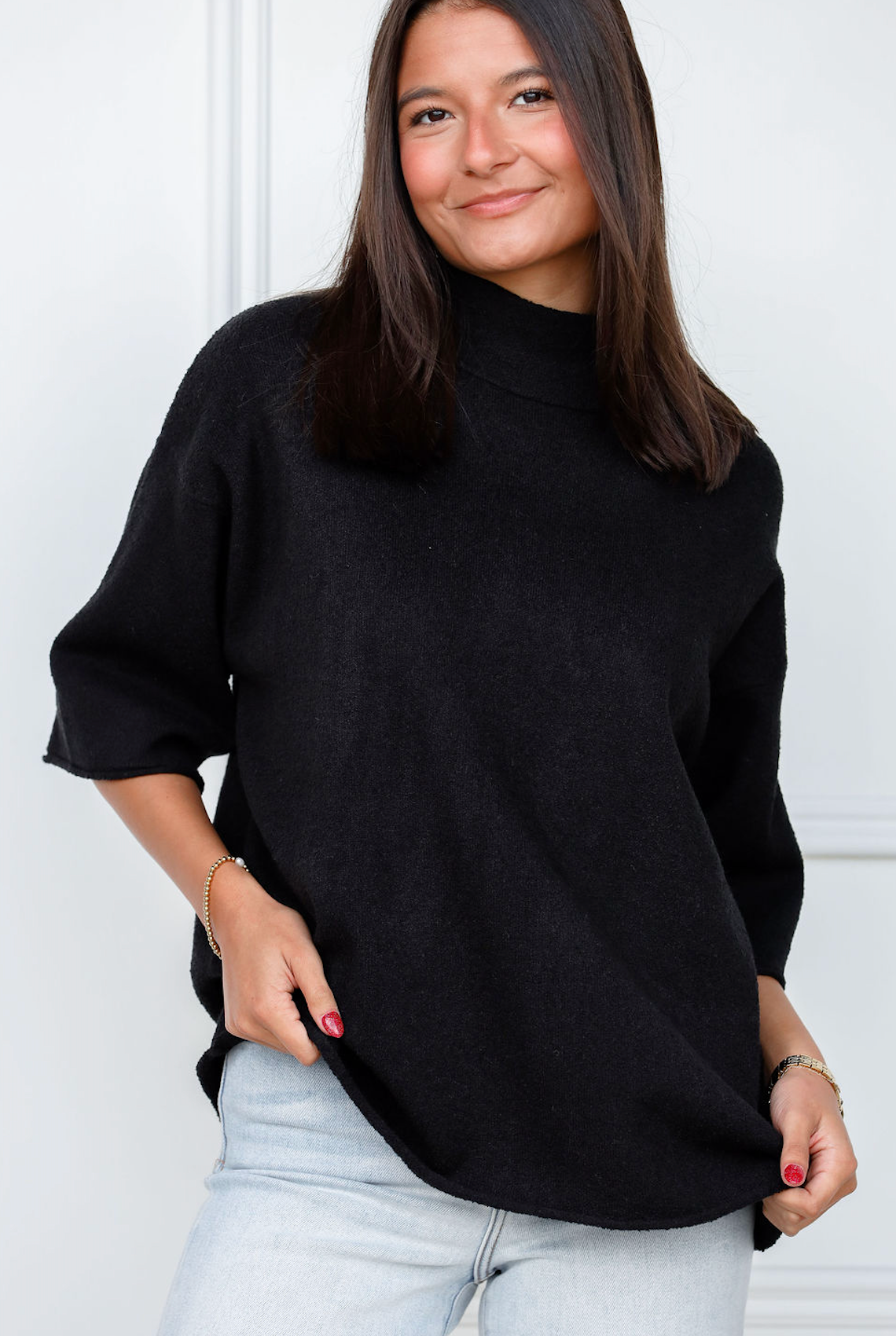 Mock Neck Sweater Black
