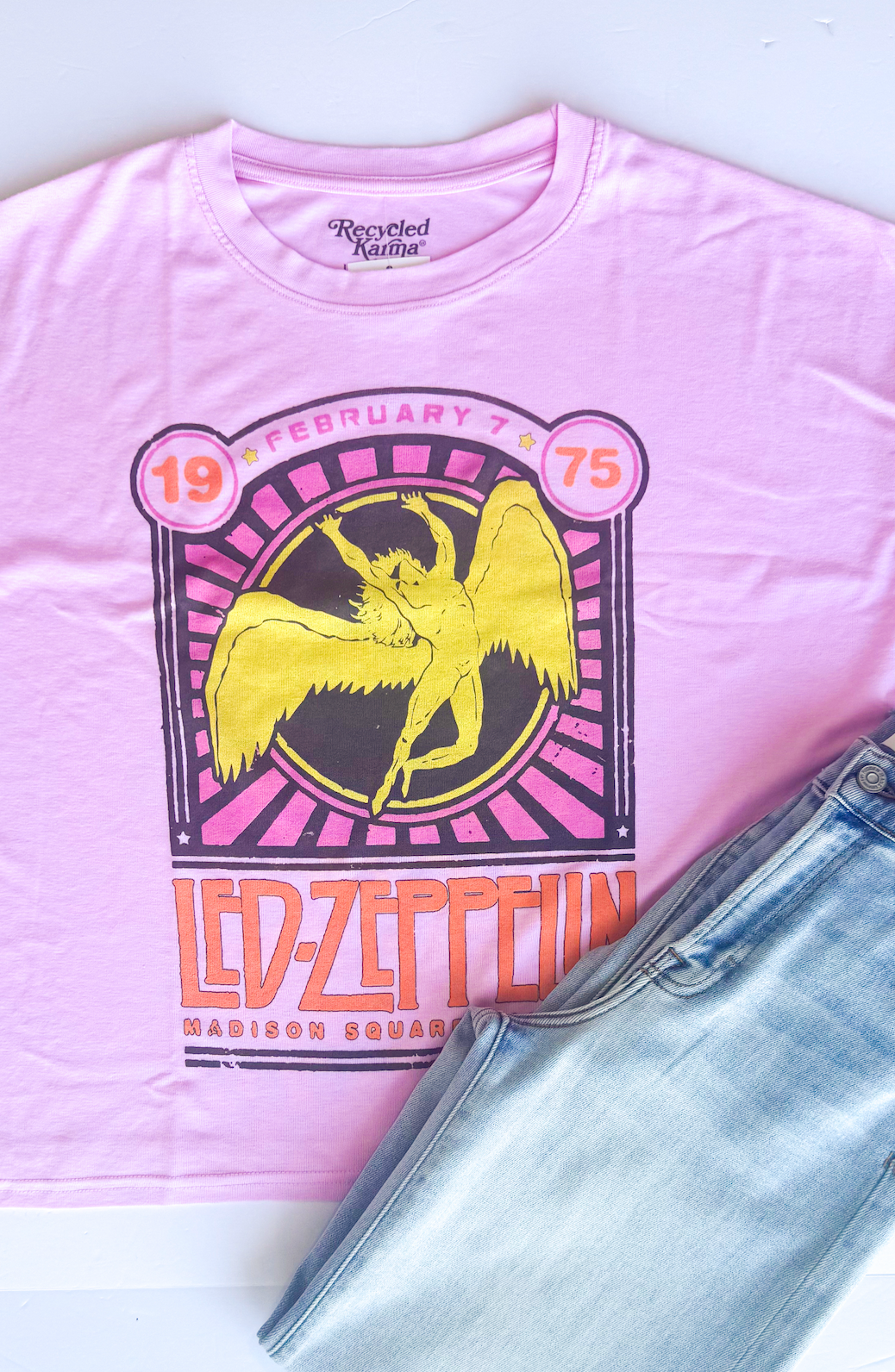 Led Zeppelin Pink One Size Tee