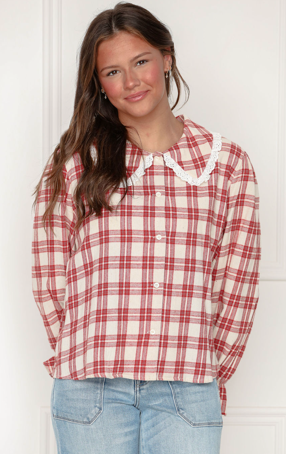 Plaid Peter Pan Collar Shirt