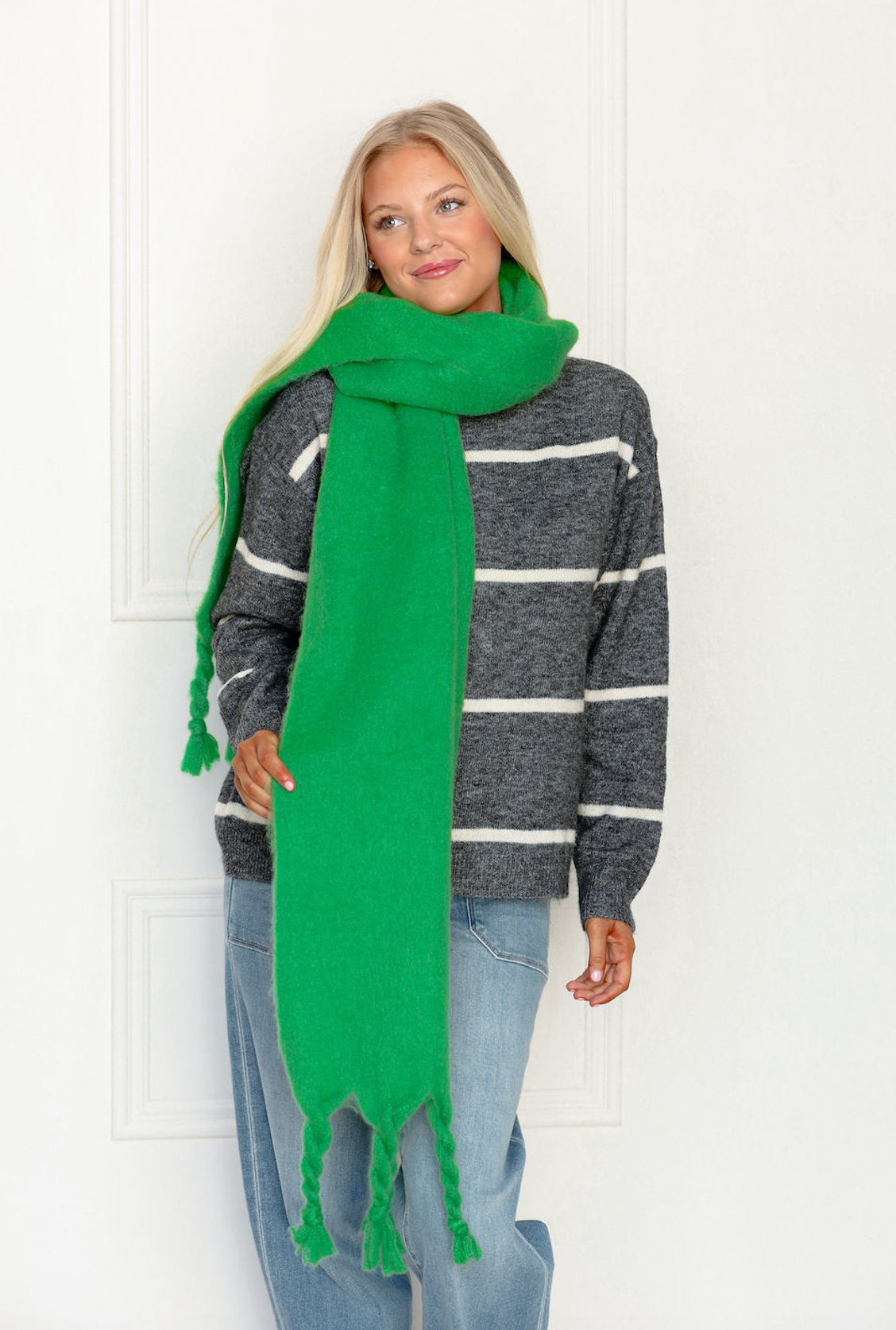 Green Chunky Blanket Scarf