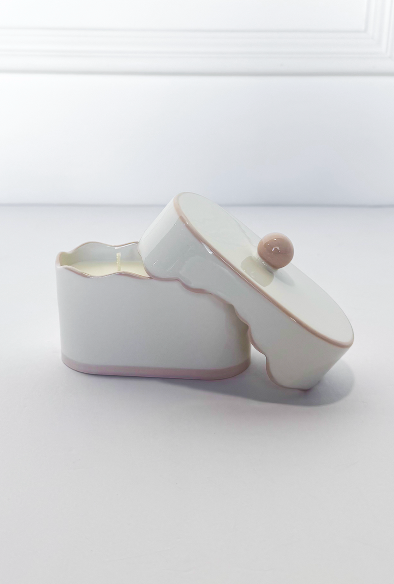 Porcelain Candle w/ Lid - Pink Yuzu Woods