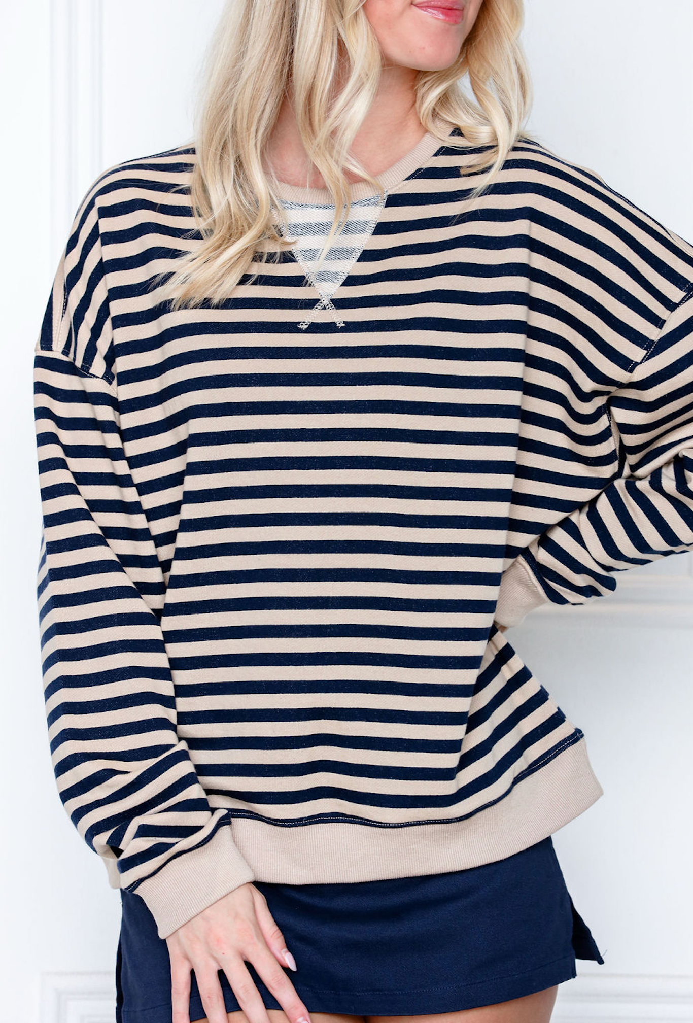 Brown/Navy Striped Pullover