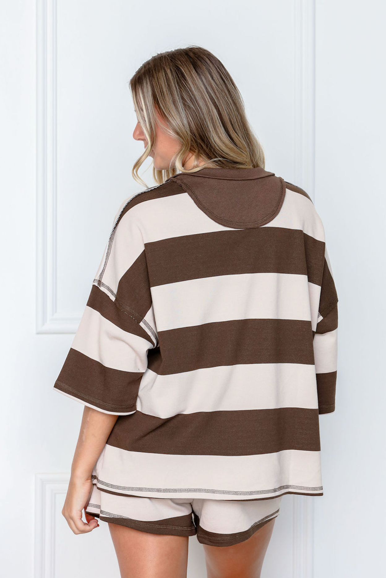 Stripe Combo Lounge Set of 2 Brown