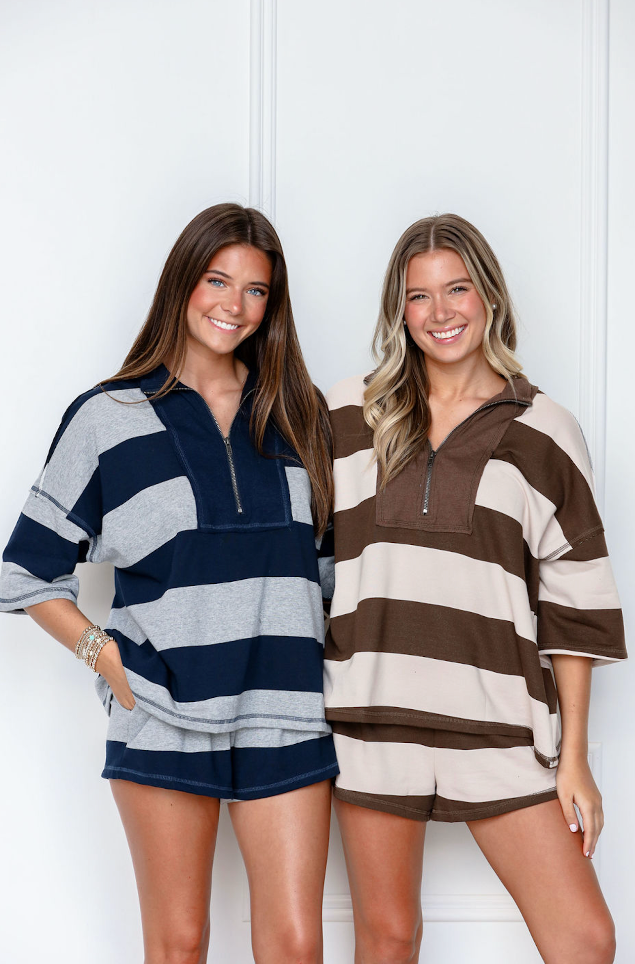 Stripe Combo Lounge Set of 2 Navy