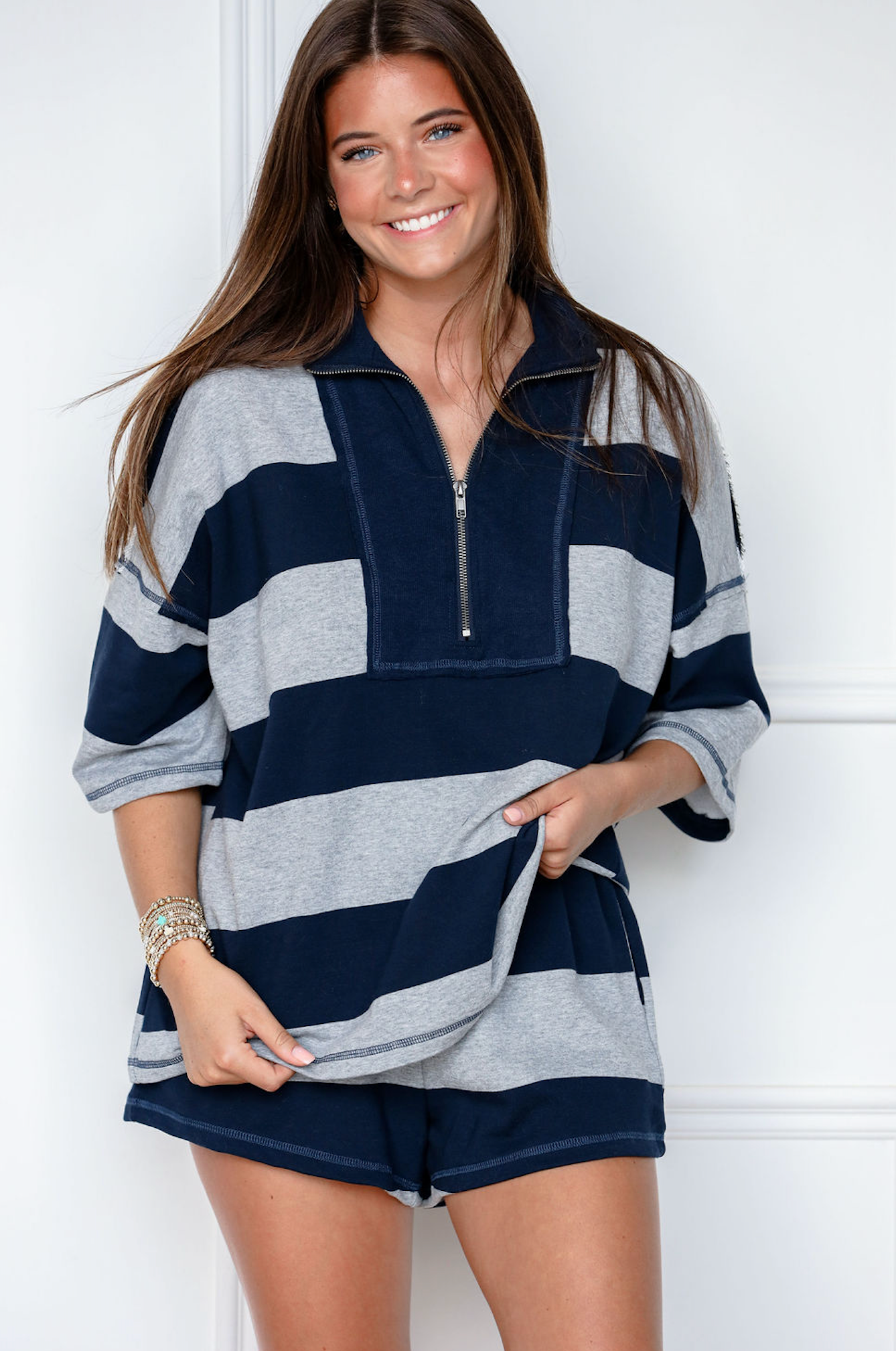 Stripe Combo Lounge Set of 2 Navy
