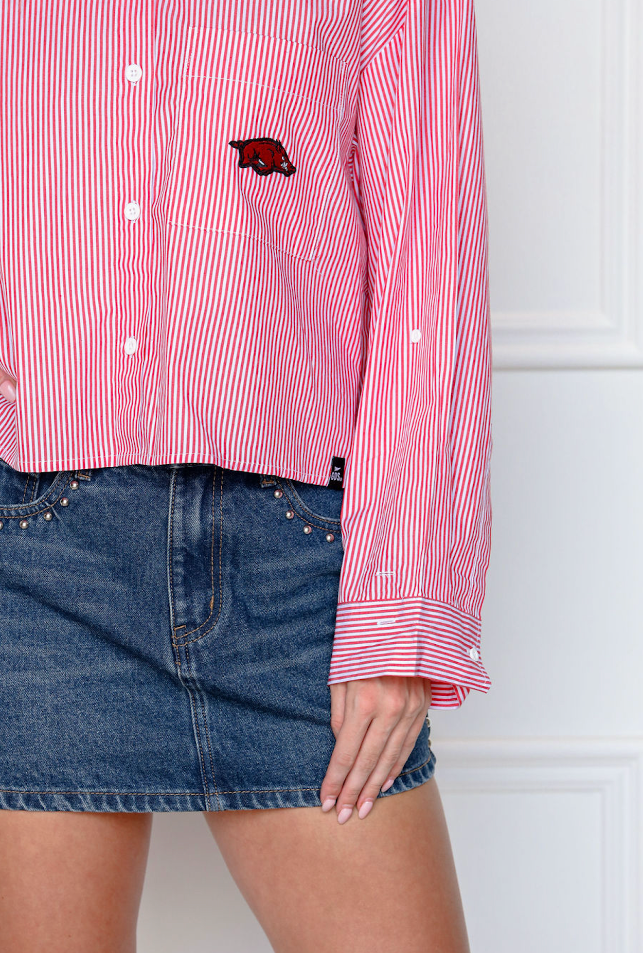 Red/White Stripe Razorback Shirt