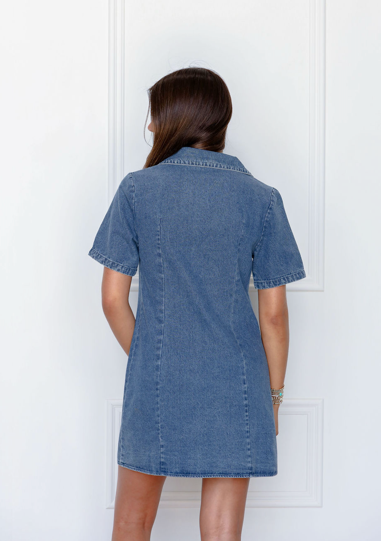 Embroidery Collar Denim Dress