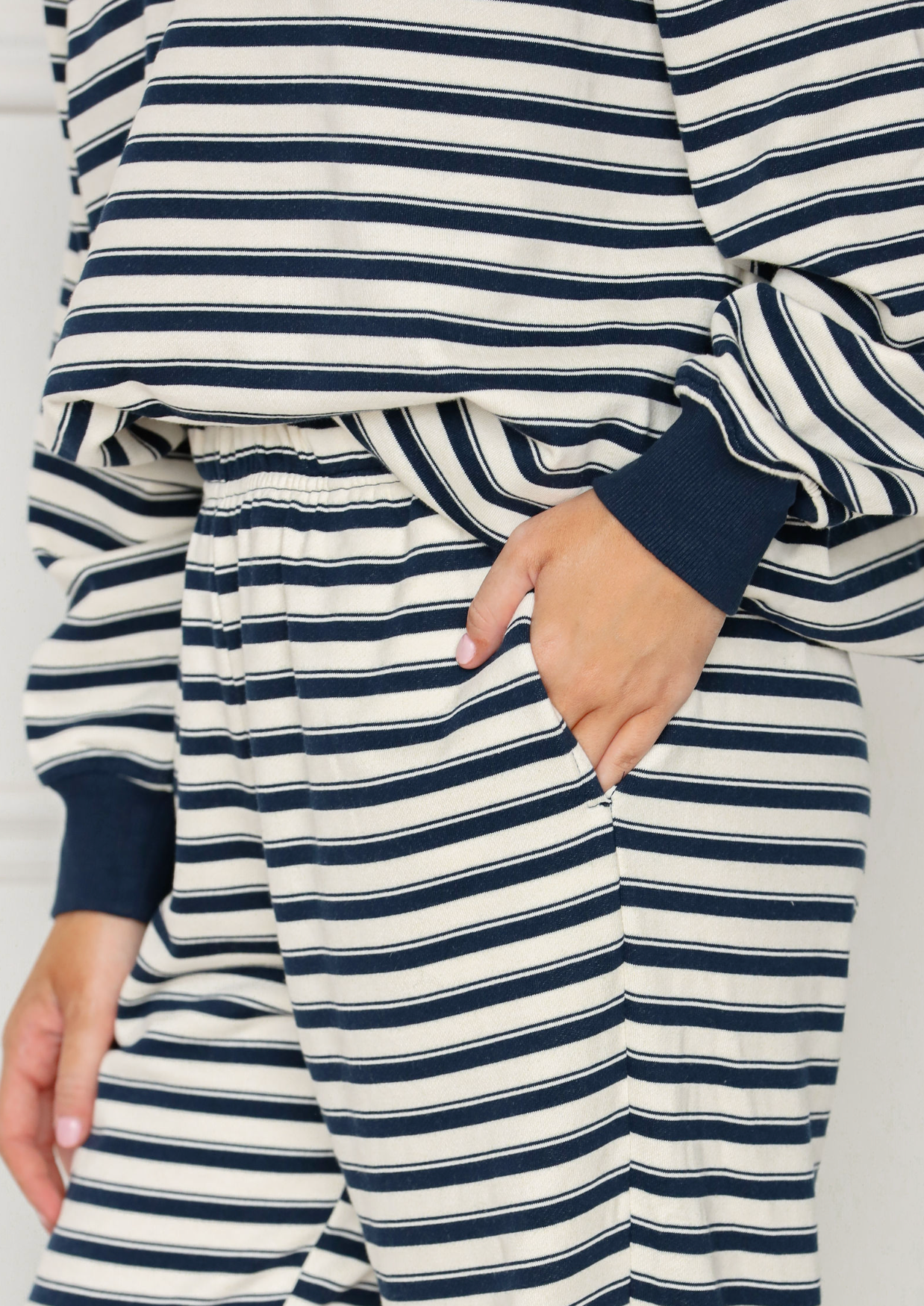 Navy Stripe Crew Neck & Pants Set of 2