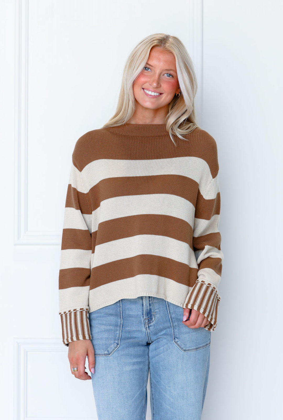 Camel Stripe Sweater