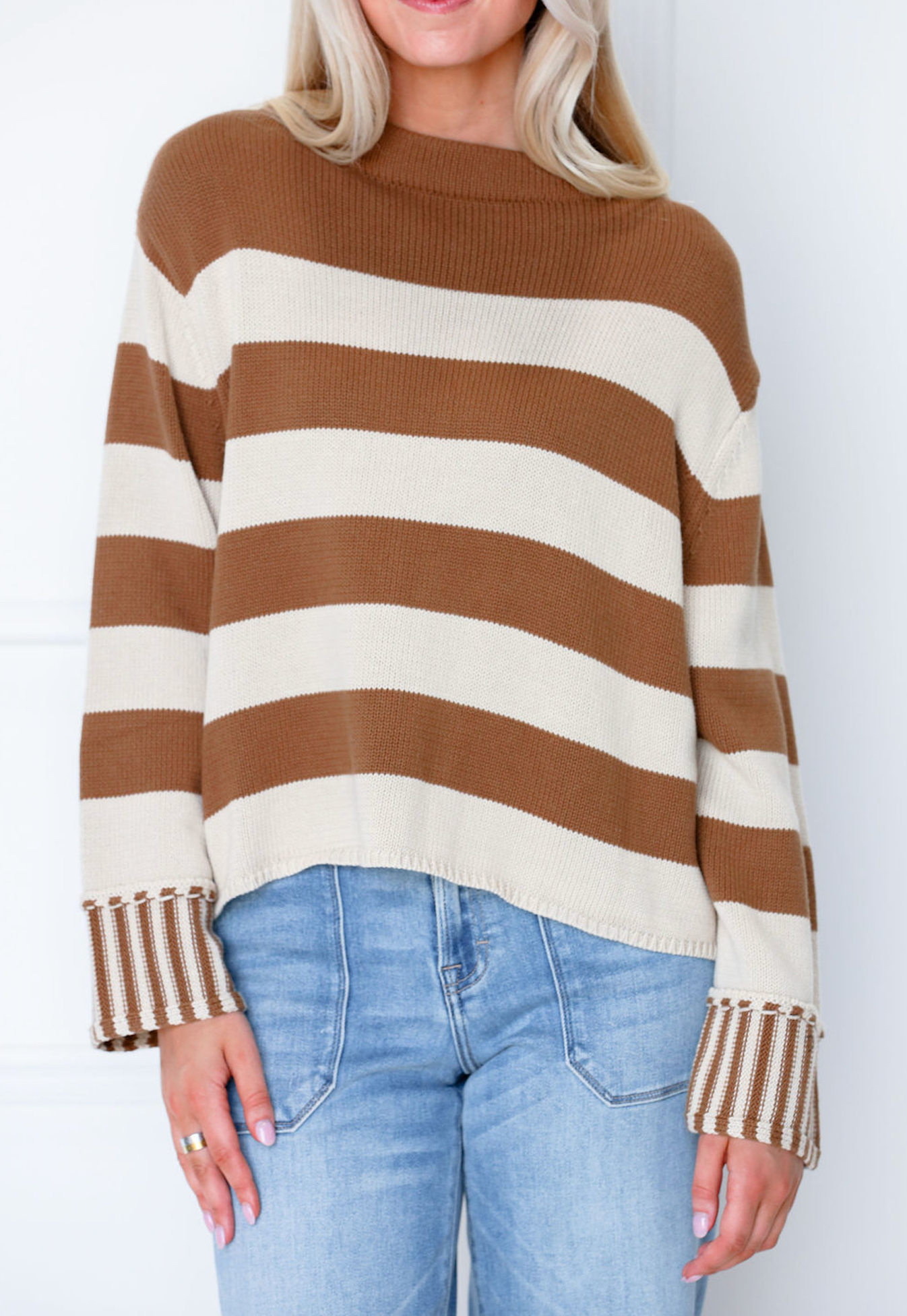 Camel Stripe Sweater