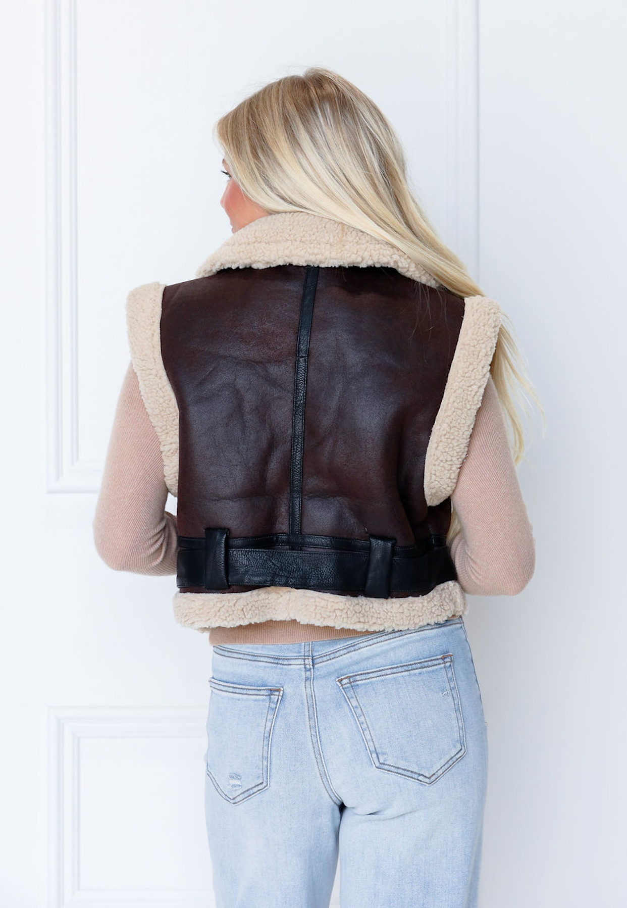 Contrast Vest w/ Fur