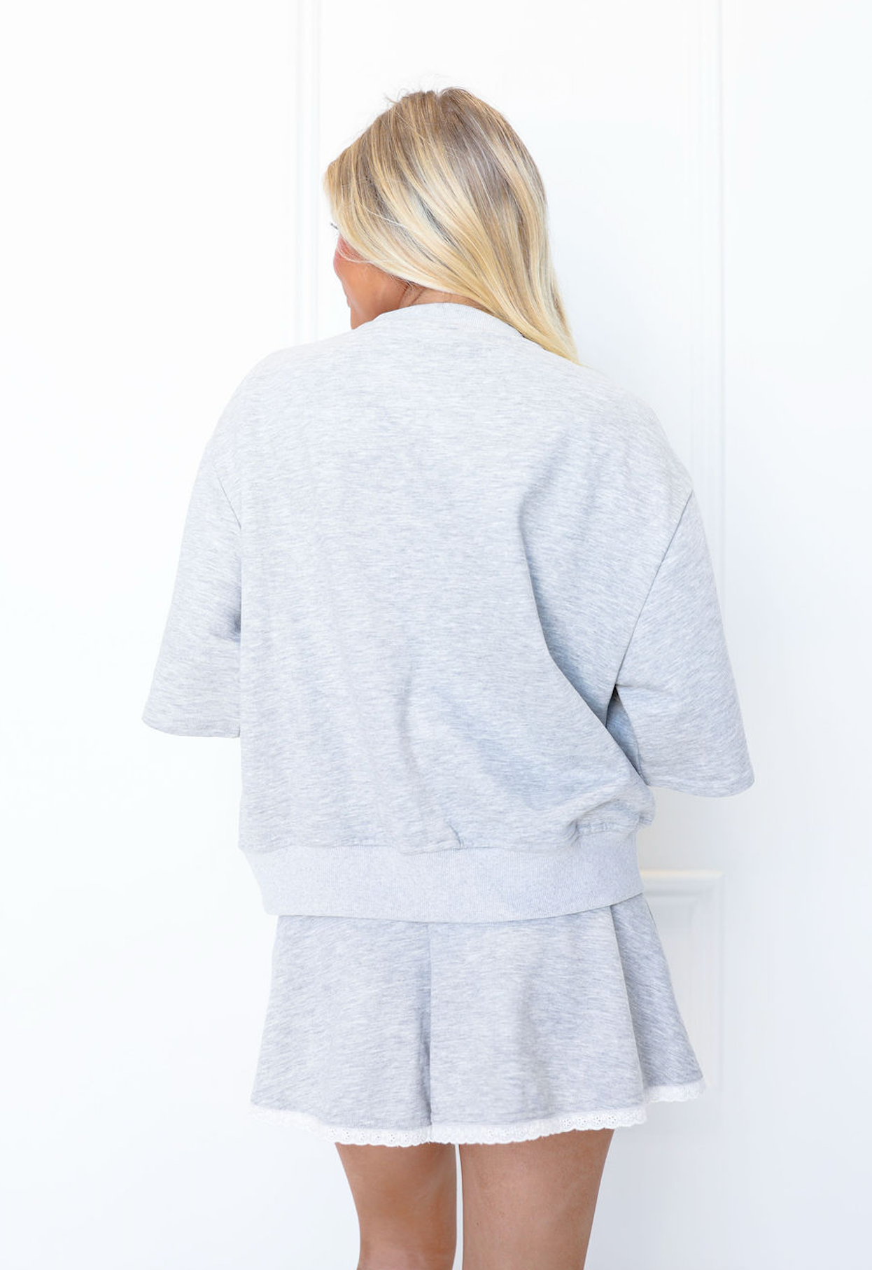 Heather Grey Lace Pocket Set of 2