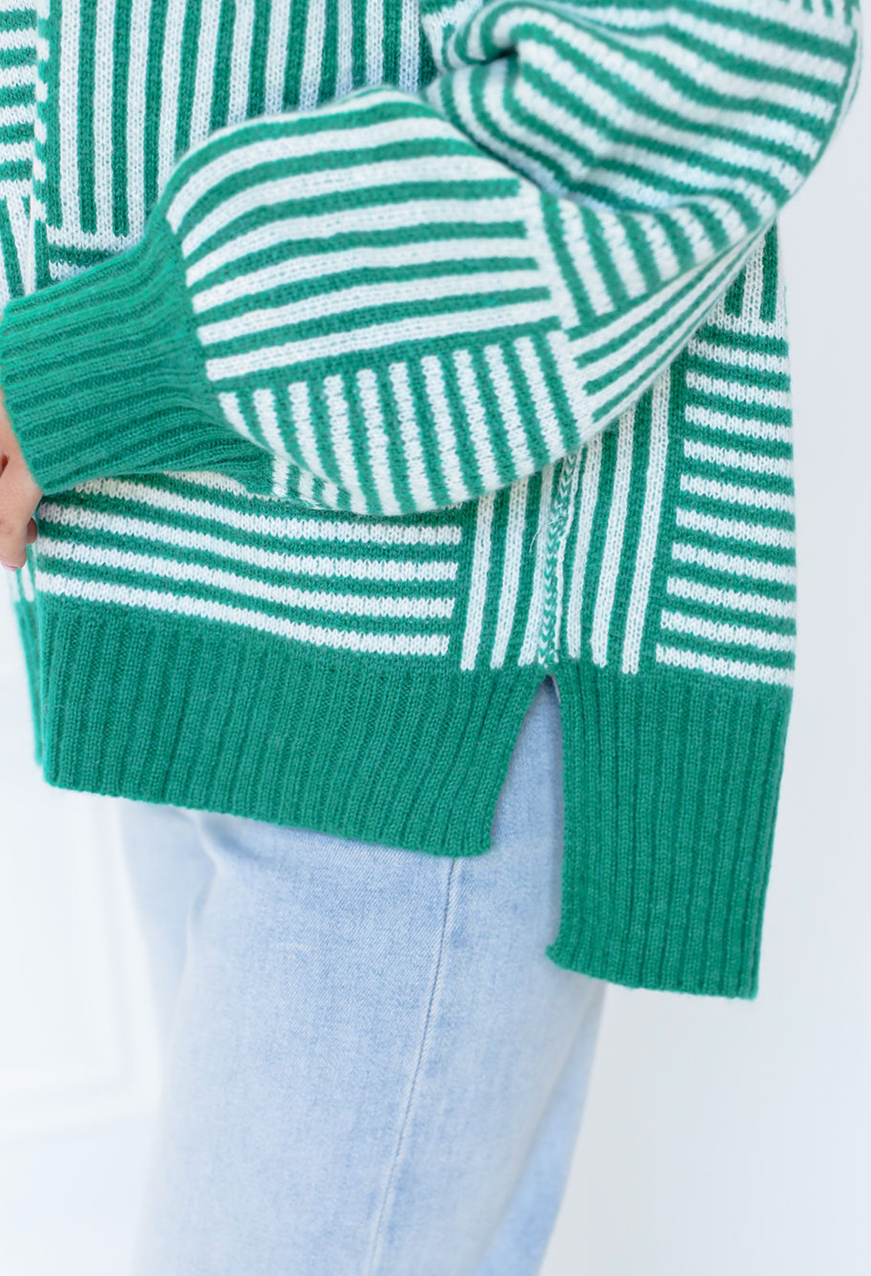 Kelly Green Checker Sweater