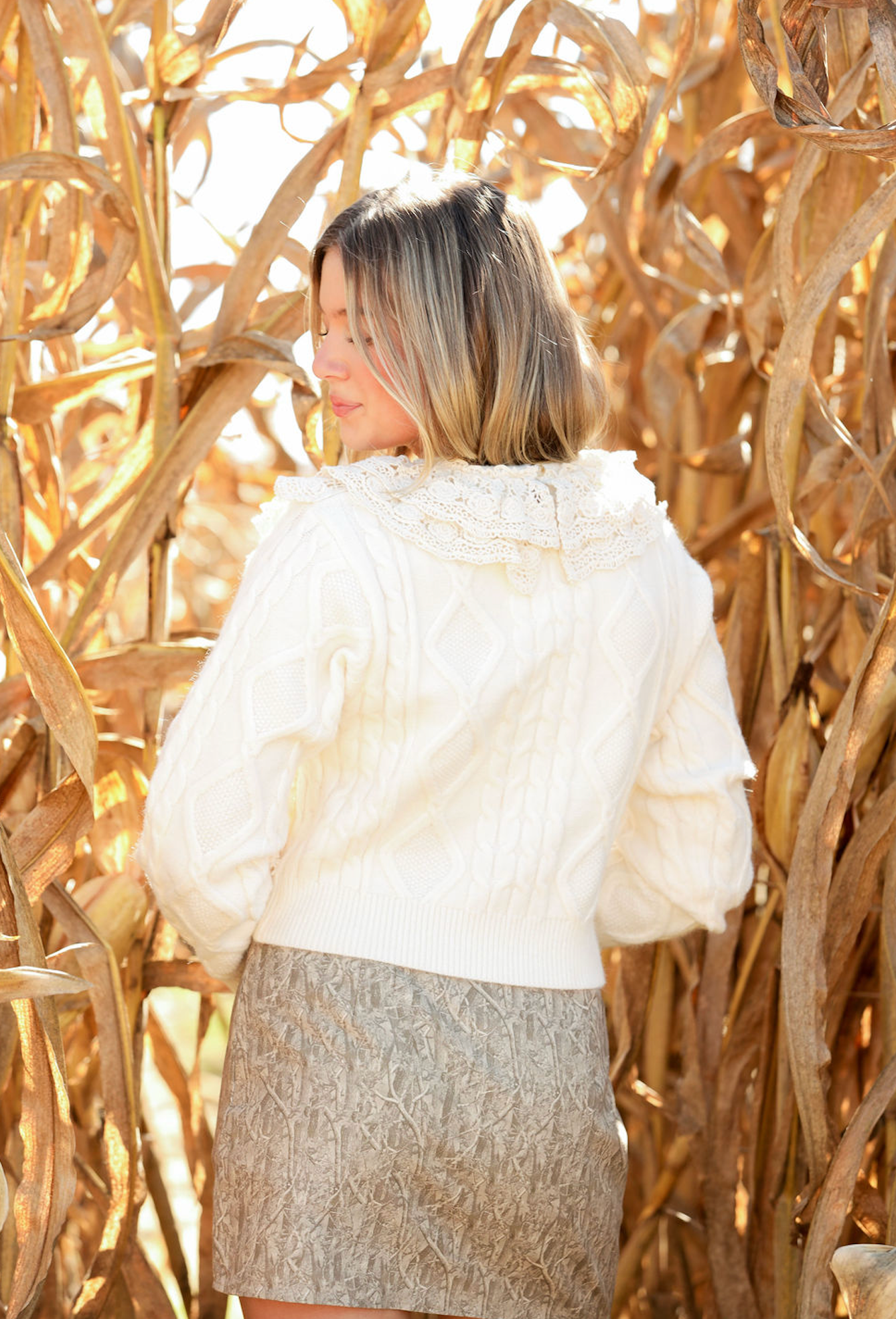 Ruffled Lace Sweater