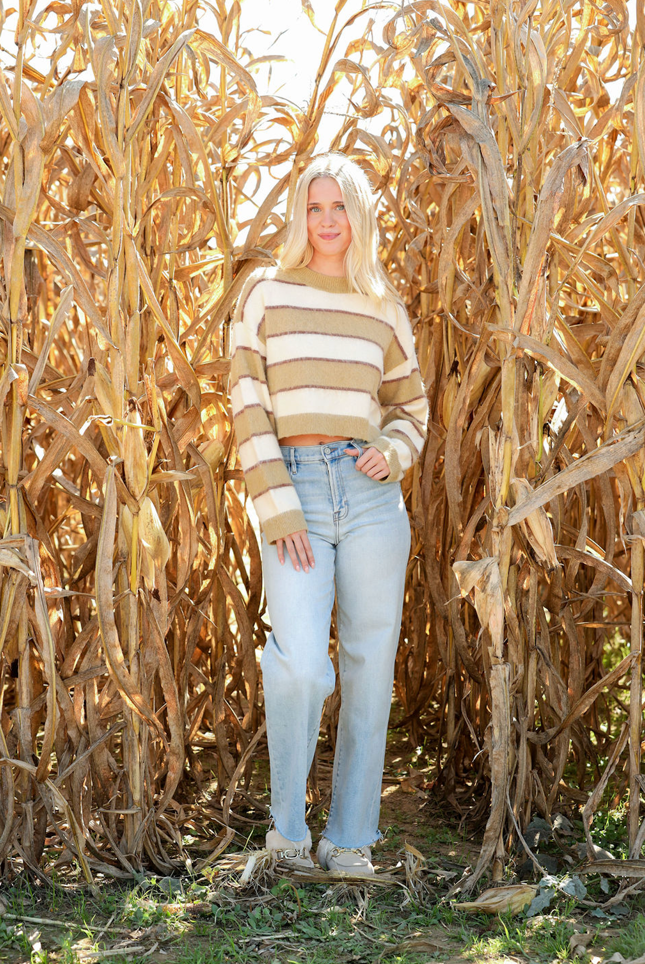 Olive Stripe Sweater