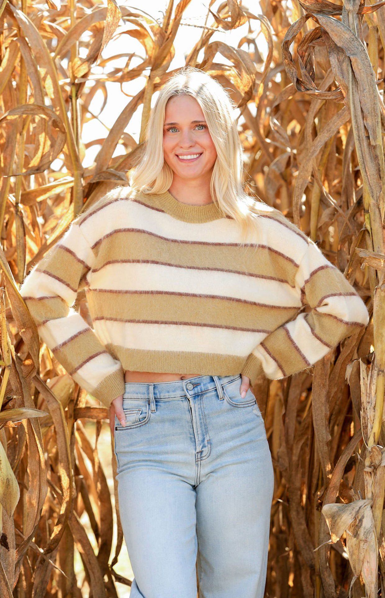 Olive Stripe Sweater