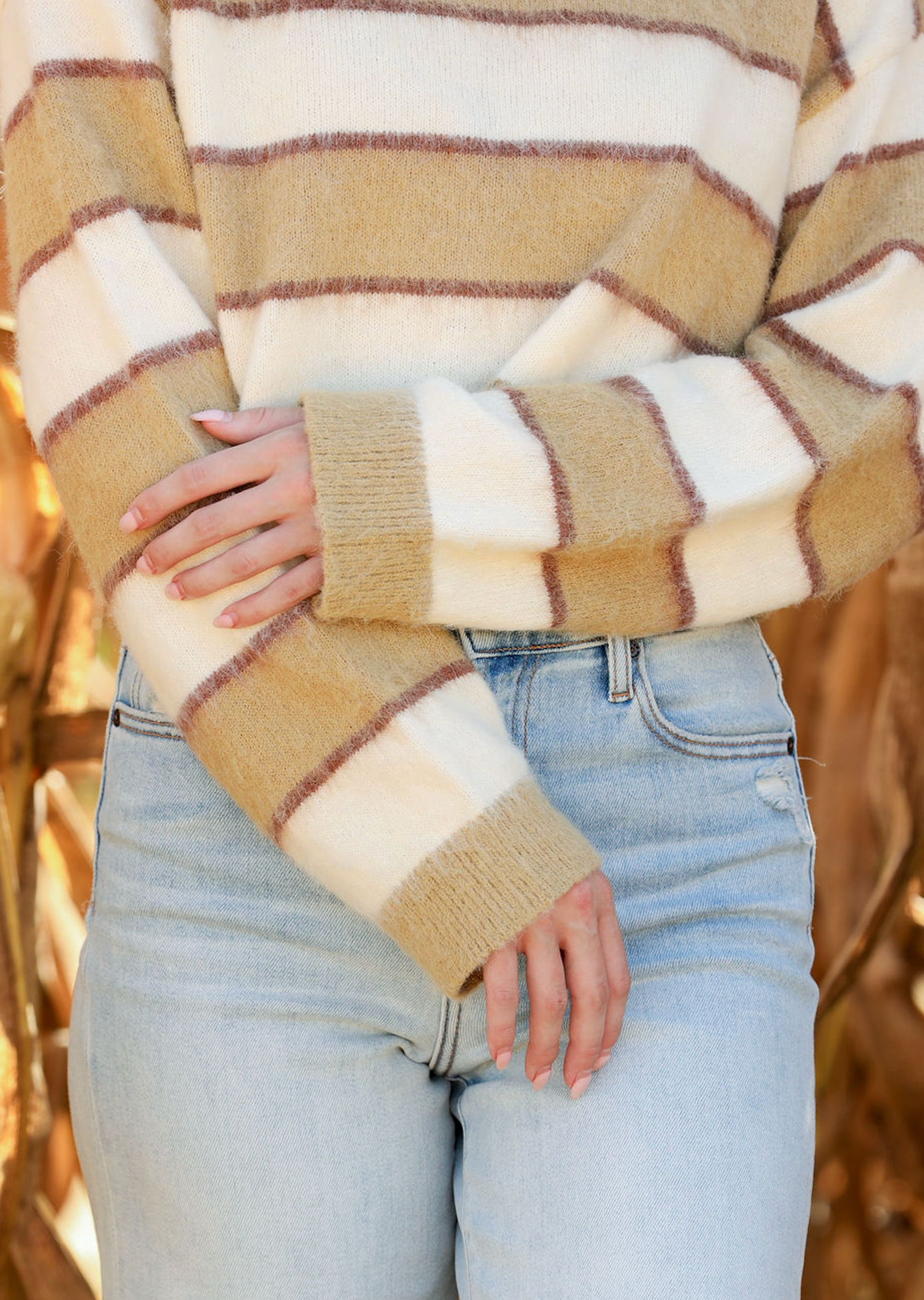 Olive Stripe Sweater