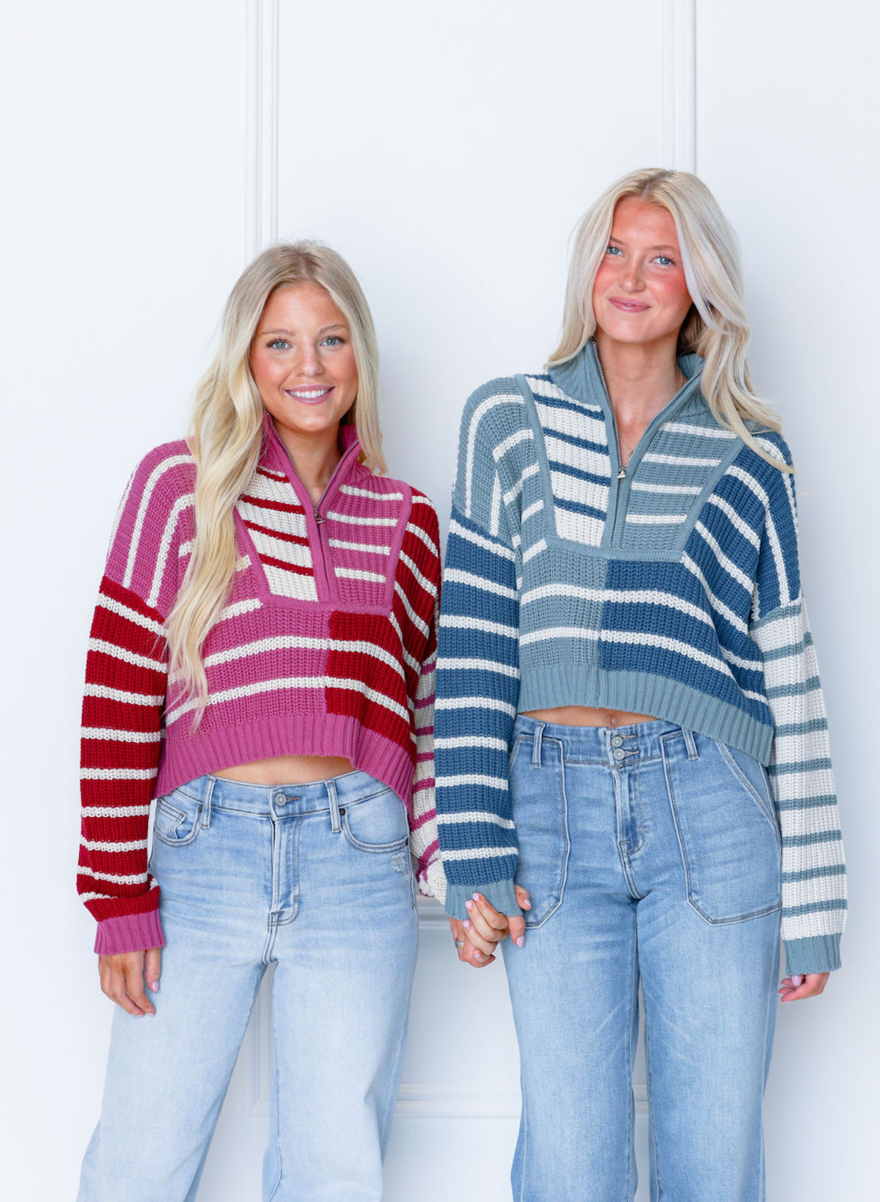 Quarter Zip Sweater Scarlet/Pink